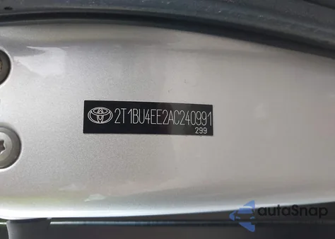 2010 Toyota Corolla Le from USA, damaged, VIN 2T1BU4EE2AC240991